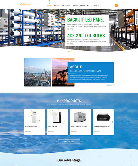 响应式污水处理设备外贸企业网站模板
